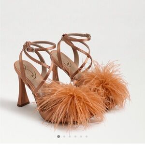 LAYTON FEATHER STRAPPY HEEL
